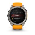 Умные часы Garmin FENIX 8  51 ММ, AMOLED Sapphire, Titanium, светло-серый, оранжевый силиконовый ремешок 010-02905-11 010-02905-11