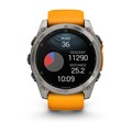 Умные часы Garmin FENIX 8  51 ММ, AMOLED Sapphire, Titanium, светло-серый, оранжевый силиконовый ремешок 010-02905-11 010-02905-11