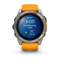 Умные часы Garmin FENIX 8  51 ММ, AMOLED Sapphire, Titanium, светло-серый, оранжевый силиконовый ремешок 010-02905-11 010-02905-11