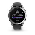 Умные часы Garmin fenix E - 47 мм, AMOLED, серебристый стальной безель, черный силиконовый ремешок  010-03025-00 010-03025-00