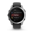 Умные часы Garmin fenix E - 47 мм, AMOLED, серебристый стальной безель, черный силиконовый ремешок  010-03025-00 010-03025-00