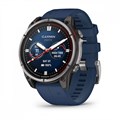 Garmin quatix 8  47 мм, AMOLED, Sapphire, Titanium, синий силиконовый ремешок 010-02904-51