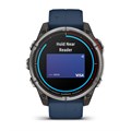 Garmin quatix 8  47 мм, AMOLED, Sapphire, Titanium, синий силиконовый ремешок 010-02904-51