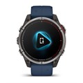 Garmin quatix 8  47 мм, AMOLED, Sapphire, Titanium, синий силиконовый ремешок 010-02904-51