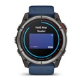 Garmin quatix 8  51 мм, AMOLED, Sapphire, Titanium, синий силиконовый ремешок 010-02905-91