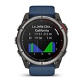 Garmin quatix 8  51 мм, AMOLED, Sapphire, Titanium, синий силиконовый ремешок 010-02905-91
