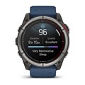 Garmin quatix 8  51 мм, AMOLED, Sapphire, Titanium, синий силиконовый ремешок 010-02905-91