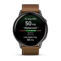 Умные часы Garmin Venu 4 - 45 мм, темно-серый с коричневым кожаным ремешком  010-03014-03 010-03014-03