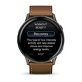 Умные часы Garmin Venu 4 - 45 мм, темно-серый с коричневым кожаным ремешком  010-03014-03 010-03014-03