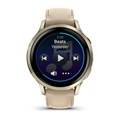 Умные часы Garmin Venu 4 - 41 мм, лунно-золотистый с кожаным ремешком песочного цвета  010-03013-03 010-03013-03