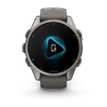 Часы Garmin Fenix 9 - 43mm, Titanium with Pebble Gray Silicone Band 010-04761-11
