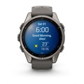 Часы Garmin Fenix 9 - 43mm, Titanium with Pebble Gray Silicone Band 010-04761-11