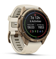 Часы Garmin Fenix 9 Pro - 43mm, inReach, Autumn Gold Titanium with Cream/French Gray Silicone Band 010-04335-21