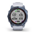 Умные часы Garmin  Fenix 7X Sapphire Solar титановый синий минерал DLC с белым ремешком 010-02541-15 010-02541-15