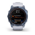 Умные часы Garmin  Fenix 7X Sapphire Solar титановый синий минерал DLC с белым ремешком 010-02541-15 010-02541-15