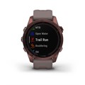 Garmin Fenix 7s Sapphire Solar титановый темно-бронзовый с сланцево-серым силиконовым ремешком  010-02539-29 010-02539-29