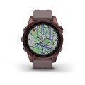 Garmin Fenix 7s Sapphire Solar титановый темно-бронзовый с сланцево-серым силиконовым ремешком  010-02539-29 010-02539-29