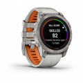 Умные часы Garmin Fenix 7 Pro Sapphire Solar титановый серый с серо-оранжевым ремешком 010-02777-21 010-02777-21