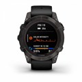 Умные часы Garmin Fenix 7 Pro Sapphire Solar титан DLC Carbon Grey с черным браслетом (010-02777-11) 010-02777-11