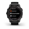Умные часы Garmin Fenix 7 Pro Sapphire Solar титан DLC Carbon Grey с черным браслетом (010-02777-11) 010-02777-11