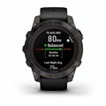 Умные часы Garmin Fenix 7 Pro Sapphire Solar титан DLC Carbon Grey с черным браслетом (010-02777-11) 010-02777-11