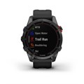 Умные часы Garmin Fenix 7s Solar серый с черным силиконовым ремешком 010-02539-13 010-02539-13