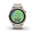 Garmin Fenix 7s Pro Sapphire Solar золотистый корпус со светло-песочным ремешком (010-02776-15) 010-02776-15