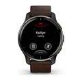 Умные часы Garmin Venu 2 Plus серый с серым безелем и кожаным ремешком  ( 010-02496-15 ) 010-02496-15