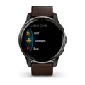 Умные часы Garmin Venu 2 Plus серый с серым безелем и кожаным ремешком  ( 010-02496-15 ) 010-02496-15