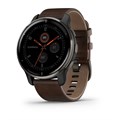 Умные часы Garmin Venu 2 Plus серый с серым безелем и кожаным ремешком  ( 010-02496-15 ) 010-02496-15
