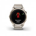Умные часы Garmin epix Pro (Gen 2) Sapphire Edition 42 мм, золотистый корпус с нейлоновым ремешком сливочного цвета   010-02802-20 010-02802-20