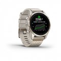 Умные часы Garmin epix Pro (Gen 2) Sapphire Edition 42 мм, золотистый корпус с нейлоновым ремешком сливочного цвета   010-02802-20 010-02802-20