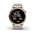Умные часы Garmin epix Pro (Gen 2) Sapphire Edition 42 мм, золотистый корпус с нейлоновым ремешком сливочного цвета   010-02802-20 010-02802-20