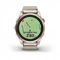 Умные часы Garmin epix Pro (Gen 2) Sapphire Edition 42 мм, золотистый корпус с нейлоновым ремешком сливочного цвета   010-02802-20 010-02802-20