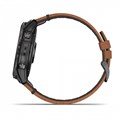 Garmin epix Pro (Gen 2) Sapphire Edition 51 мм, титановый угольно-серый, DLC, коричневый кожаный ремешок   010-02804-30 010-02804-30