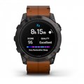 Garmin epix Pro (Gen 2) Sapphire Edition 51 мм, титановый угольно-серый, DLC, коричневый кожаный ремешок   010-02804-30 010-02804-30