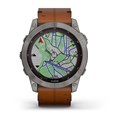Garmin Fenix 7X Sapphire Solar титановый черный с коричневым кожаным ремешком   010-02541-19 010-02541-19