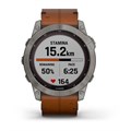 Garmin Fenix 7X Sapphire Solar титановый черный с коричневым кожаным ремешком   010-02541-19 010-02541-19
