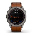 Garmin Fenix 7X Sapphire Solar титановый черный с коричневым кожаным ремешком   010-02541-19 010-02541-19
