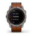 Garmin Fenix 7X Sapphire Solar титановый черный с коричневым кожаным ремешком   010-02541-19 010-02541-19