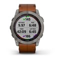 Garmin Fenix 7X Sapphire Solar титановый черный с коричневым кожаным ремешком   010-02541-19 010-02541-19