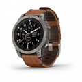 Умный часы Garmin Fenix 7 Pro Sapphire Solar титановый серый с коричневым кожаным ремешком   010-02777-30 010-02777-30