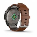 Умный часы Garmin Fenix 7 Pro Sapphire Solar титановый серый с коричневым кожаным ремешком   010-02777-30 010-02777-30
