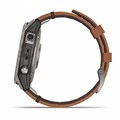Умный часы Garmin Fenix 7 Pro Sapphire Solar титановый серый с коричневым кожаным ремешком   010-02777-30 010-02777-30