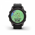 Умные часы Garmin Fenix 7s Pro Sapphire Solar титановый угольно-серый DLC с силиконовым ремешком 010-02776-11 010-02776-11