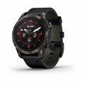 Garmin epix Pro (Gen 2) Sapphire Edition 47 мм, титановый, угольно-серый DLC, черный кожаный ремешок  (010-02803-30) 010-02803-30