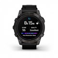 Garmin epix Pro (Gen 2) Sapphire Edition 47 мм, титановый, угольно-серый DLC, черный кожаный ремешок  (010-02803-30) 010-02803-30