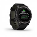 Garmin epix Pro (Gen 2) Sapphire Edition 47 мм, титановый, угольно-серый DLC, черный кожаный ремешок  (010-02803-30) 010-02803-30