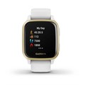 Garmin Venu Sq белый с золотистым алюминиевым безелем и с силиконовым ремешком  010-02427-11 010-02427-11