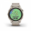 Умные часы Garmin Fenix 7s Pro Sapphire Solar золотистый корпус с кожаным ремешком цвета известняка 010-02776-30 010-02776-30